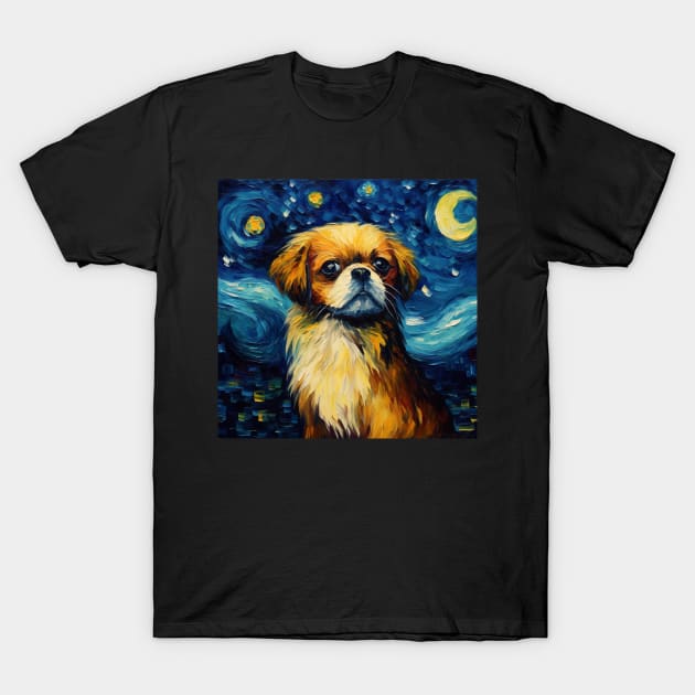 Tibetan Spaniel Night T-Shirt by NatashaCuteShop